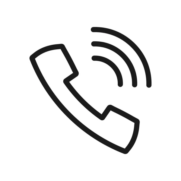 Phone call. minimal thin line web icon. simple vector illustrati — Stock Vector