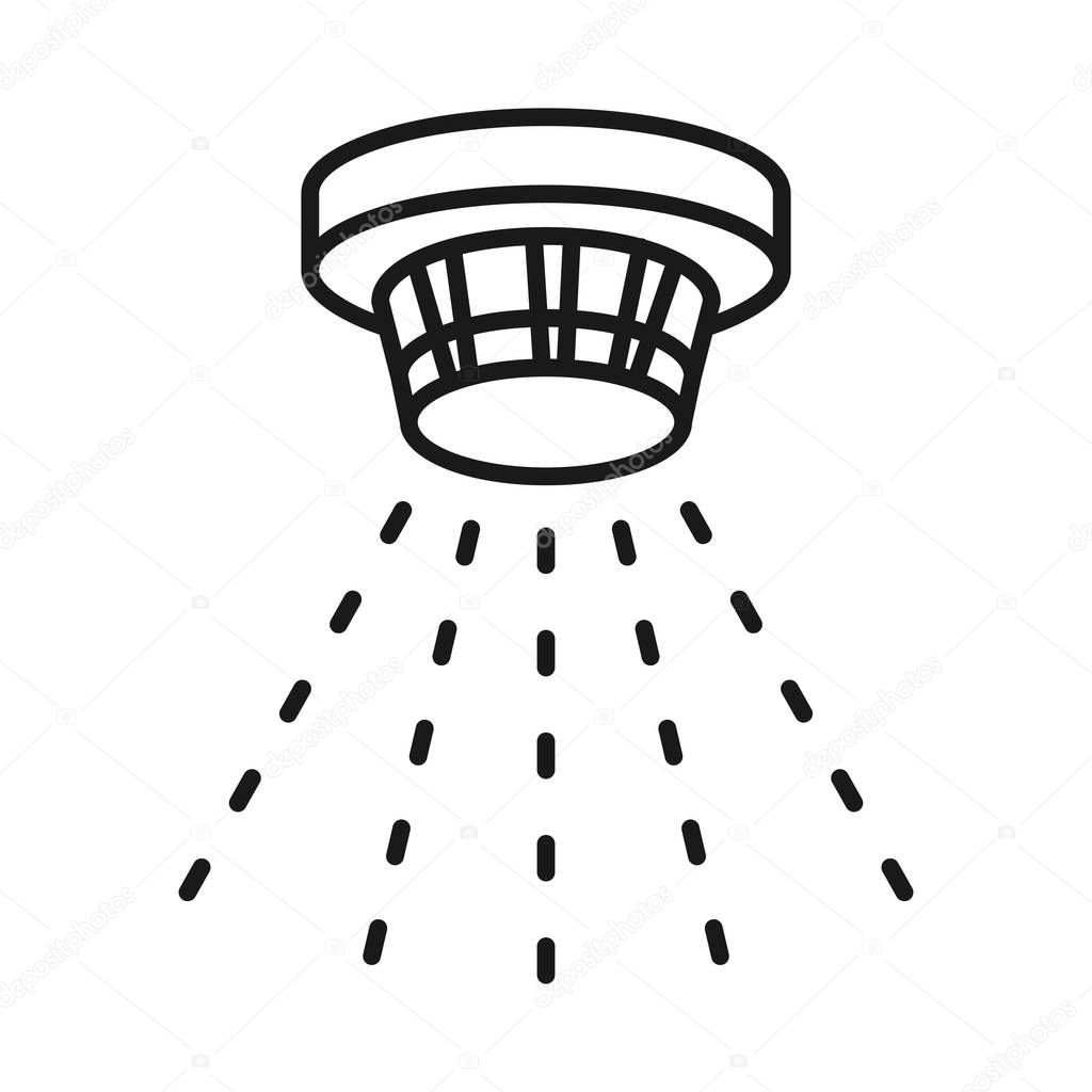fire sprinklers. minimal thin line web icon. simple vector illus
