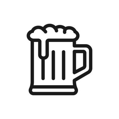 Bir bardak bira. en az ince çizgi web simgesi. basit vektör illus