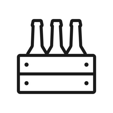 çekmecede bira şişeleri. en az ince çizgi web simgesi. basit vec