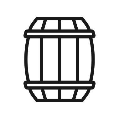 bira yan görünümü varil. en az ince çizgi web simgesi. basit vec