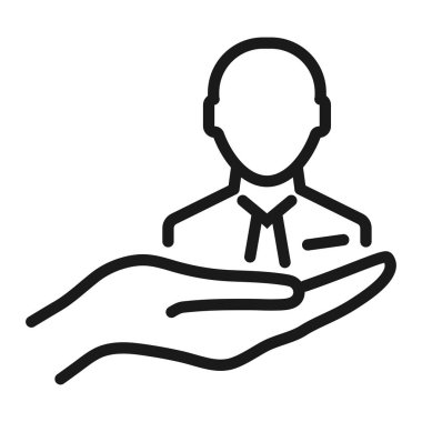 iş sigortası - minimal satır web simgesi. basit vektör illust