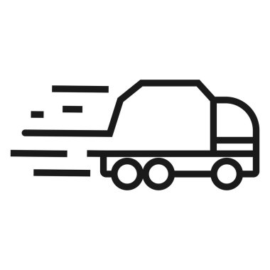 çöp kamyon hız - minimal satır web simgesi. basit vektör illus