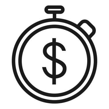 iş zamanı - minimum satır web simgesi. basit vektör illustratio