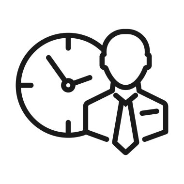 zaman işadamı - minimal satır web simgesi. basit vektör illustra