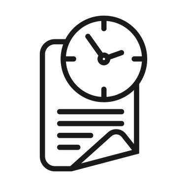 belge süresi - minimum satır web simgesi. basit vektör illustratio
