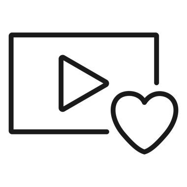 favori video - minimal çizgi web simgesi. basit vektör illustrati