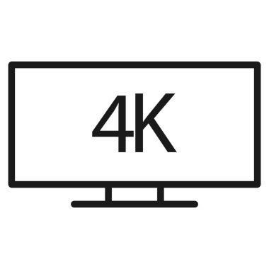 4k video - minimal çizgi web simgesi. basit vektör illüstrasyon. Co