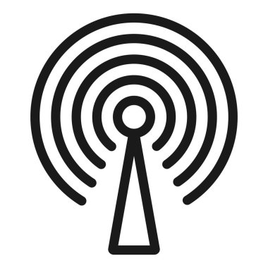Radyo anteni - minimum çizgi web simgesi. basit vektör illustratio