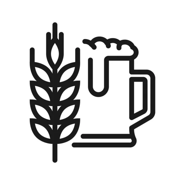 Стакан пива. минимальная тонкая линия иконки. Простой вектор — стоковый вектор