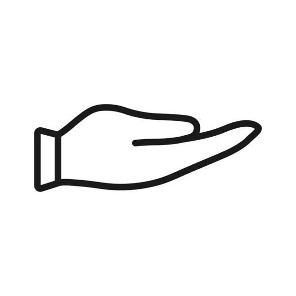 Hand gesture. minimal thin line web icon. simple vector illustra — Stock Vector