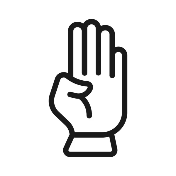 Gest ręki. Minimalna cienka linia ikona sieci Web. proste wektor Illustra — Wektor stockowy