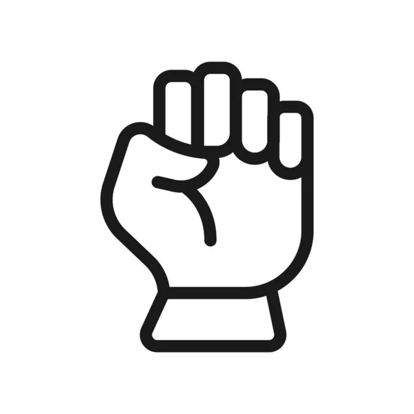 Fist hand gesture. minimal thin line web icon. simple vector ill — Stock Vector