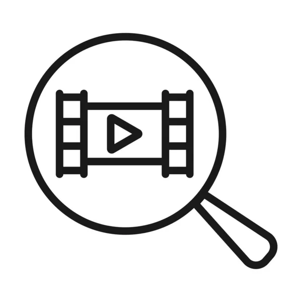 Búsqueda de vídeo - icono web de línea mínima. ilustración simple vector — Vector de stock