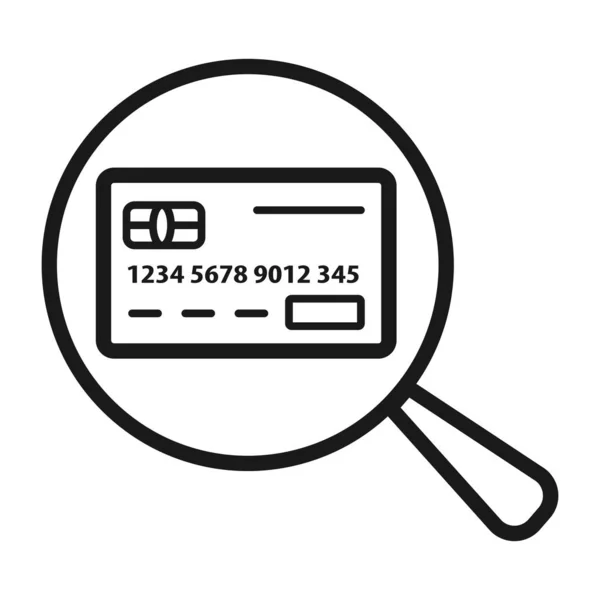 Búsqueda de crédito - icono web de línea mínima. ilustración vectorial simple — Vector de stock