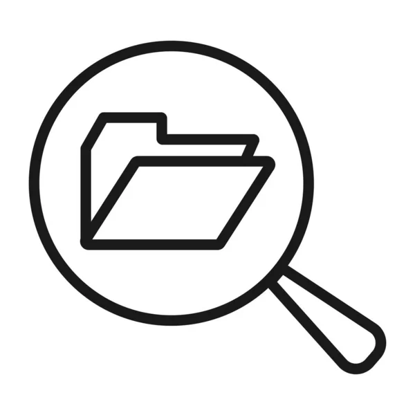 Folder search - minimal line web icon. simple vector illustratio — Stock Vector