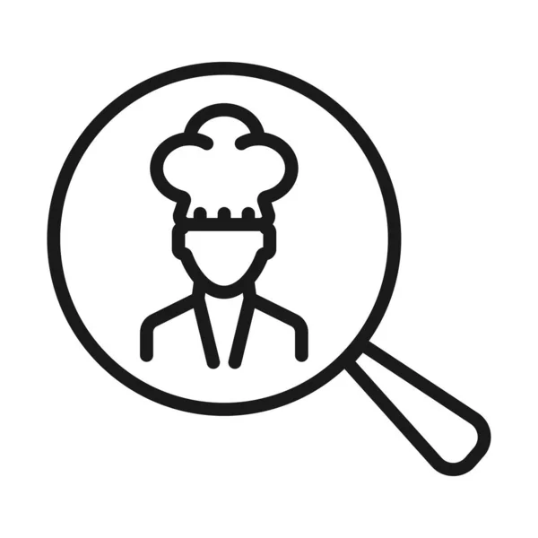 Chef Sök-minimal linje Web ikon. enkel vektor illustration. — Stock vektor