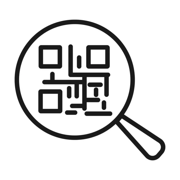 Αναζήτηση γραμμικού κώδικα-εικονίδιο ελάχιστης γραμμής στο Web. απλό διάνυσμα illustrati — Διανυσματικό Αρχείο