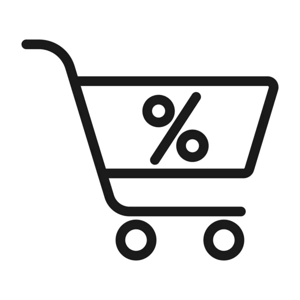 Porcentaje de compras - icono web de línea mínima. illus vector simple — Archivo Imágenes Vectoriales