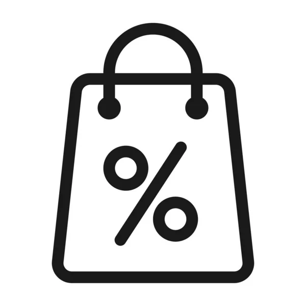 Porcentaje en el paquete - icono web de línea mínima. vector simple mal — Archivo Imágenes Vectoriales