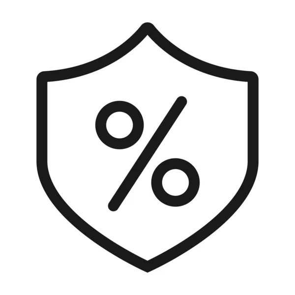 Porcentaje de seguridad - icono web de línea mínima. illus vector simple — Vector de stock