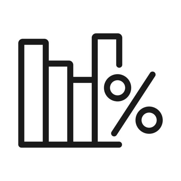 Porcentagem - ícone da web de linha mínima. ilustração vetorial simples . — Vetor de Stock