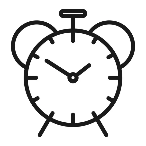 古い目覚まし時計 - 最小限のラインウェブアイコン。単純なベクターイラスト — ストックベクタ