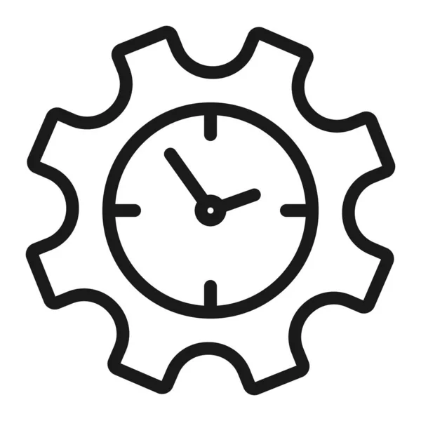 Relógio de engrenagem - ícone da web linha mínima. ilustração vetorial simples . — Vetor de Stock