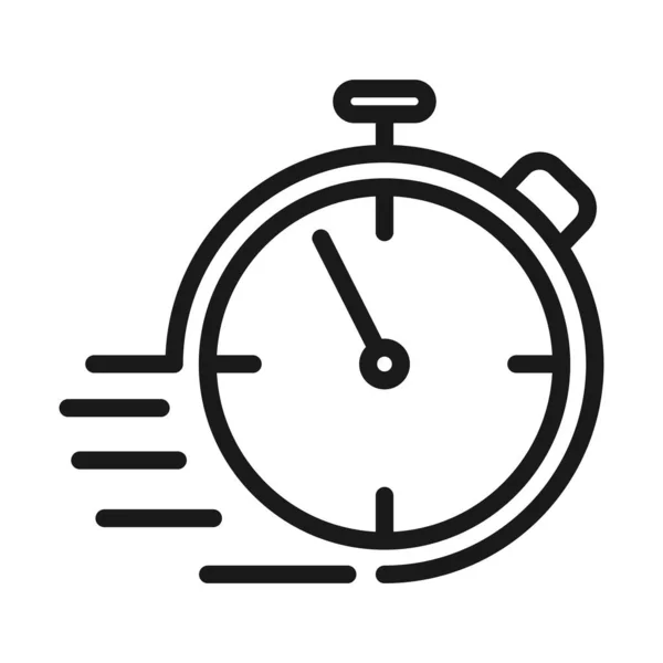 Stopwatch snelheid-minimale line Web icoon. Eenvoudige vector illustrat — Stockvector