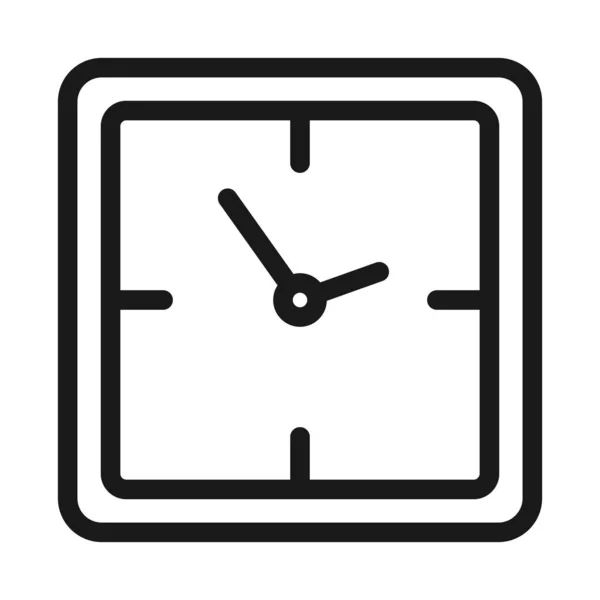 Reloj cuadrado - icono web de línea mínima. ilustración simple vector — Vector de stock