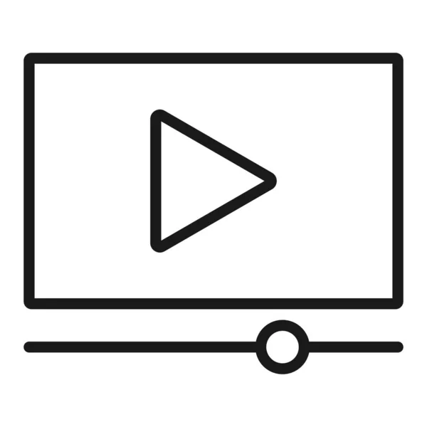 Πρόγραμμα αναπαραγωγής βίντεο-ελάχιστο εικονίδιο Web γραμμής. απλή απεικόνιση διανυσματικών φορέων — Διανυσματικό Αρχείο