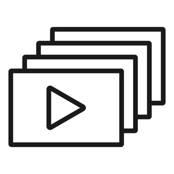 Archive vidéo icône web ligne minimale. illustration vectorielle simple — Image vectorielle