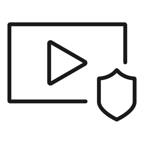 Seguridad de vídeo - icono web de línea mínima. vector simple illustrati — Vector de stock