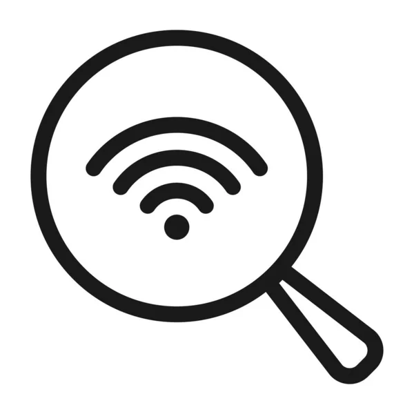 Wireless search - minimal line web icon. simple vector illustrat — Stock Vector