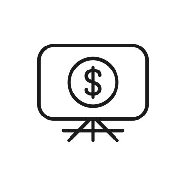 Ödeme yöntemi - en düşük çizgi web simgesi. Basit vektör illüstrati