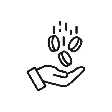 Maaş - en düşük çizgi web simgesi. Basit vektör illüstrasyonu. 