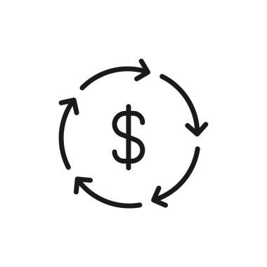 Ödeme güncellemeleri - minimal hat web simgesi. Basit vektör çizimi