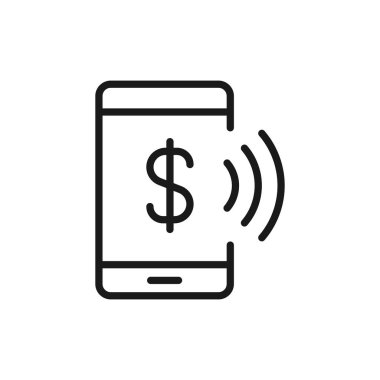 nfc payment - minimal line web icon. simple vector illustration.