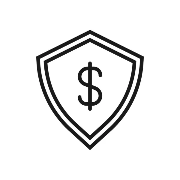 Zahlungssicherheit - minimale Zeile Web-Symbol. einfache Vektor-Illustrationen — Stockvektor