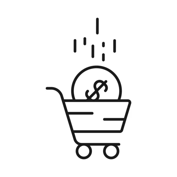 Pago de compras - icono web de línea mínima. vector simple ilustra — Archivo Imágenes Vectoriales
