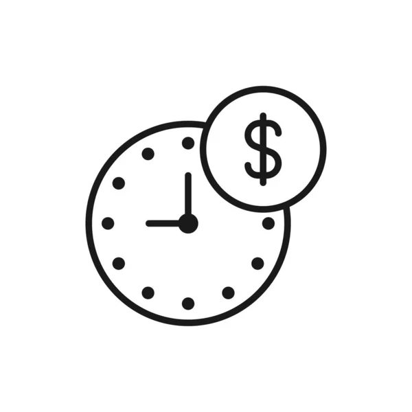 Tiempo de pago - icono web de línea mínima. ilustración simple vector — Vector de stock