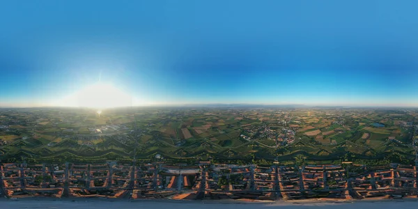 Kale şehri Palmanova küresel foto ve Piazza Grande yukarıdan görüldü 