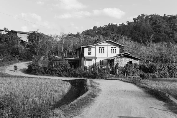 Kalaw Myanmar November 2018 Black White Picture Small Village Large — Stock Photo, Image