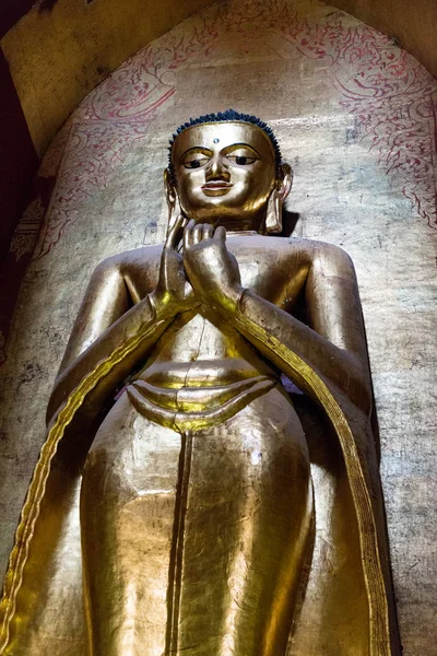 Bagan Myanmar Décembre 2018 Zoom Image Statue Bouddha Située Intérieur — Photo