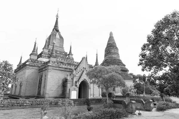Bagan Myanmar December 2018 Black White Picture Ancient Buddhist Temple — Stock Photo, Image