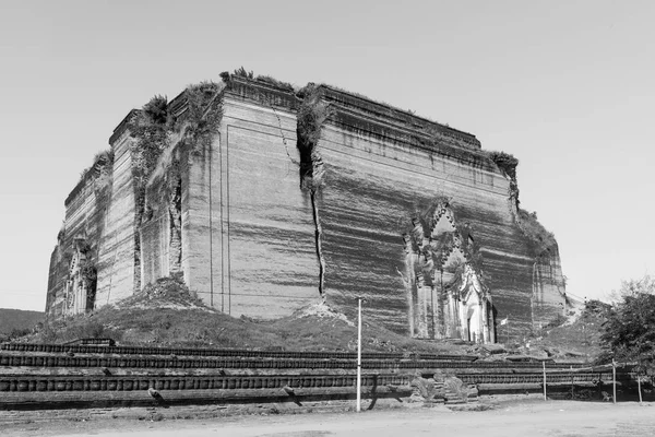 Mandalay Myanmar December 2018 Black White Picture Impressive Architecture Mingun — Stock Photo, Image