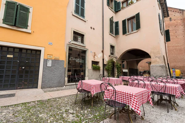 Verona Italia Marzo 2018 Imagen Gran Angular Colorido Restaurante Con — Foto de Stock