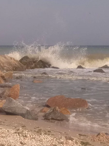 Una Magnífica Tormenta Verano Costa Del Mar Azov —  Fotos de Stock