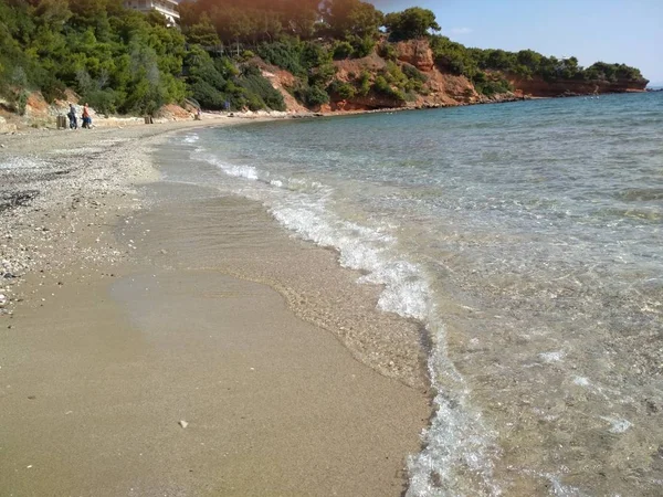 Морской Пляж Коккино Лиманаки Греции Аттика — стоковое фото