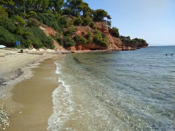 Морской Пляж Коккино Лиманаки Греции Аттика — стоковое фото